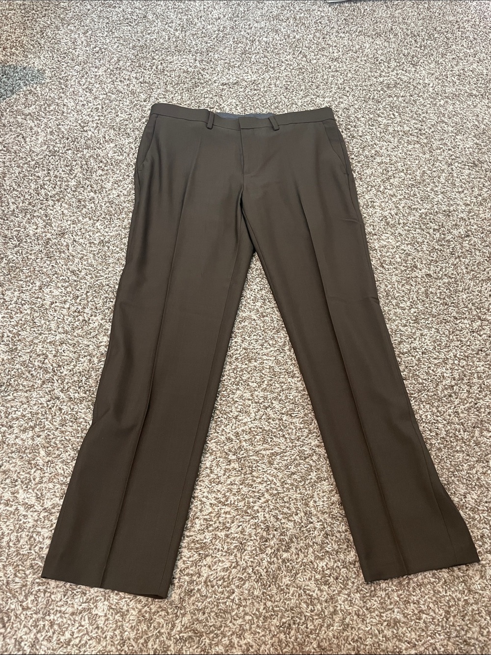 Haggar Slim Fit Men's Classic Dress Pants in Olive 34x30